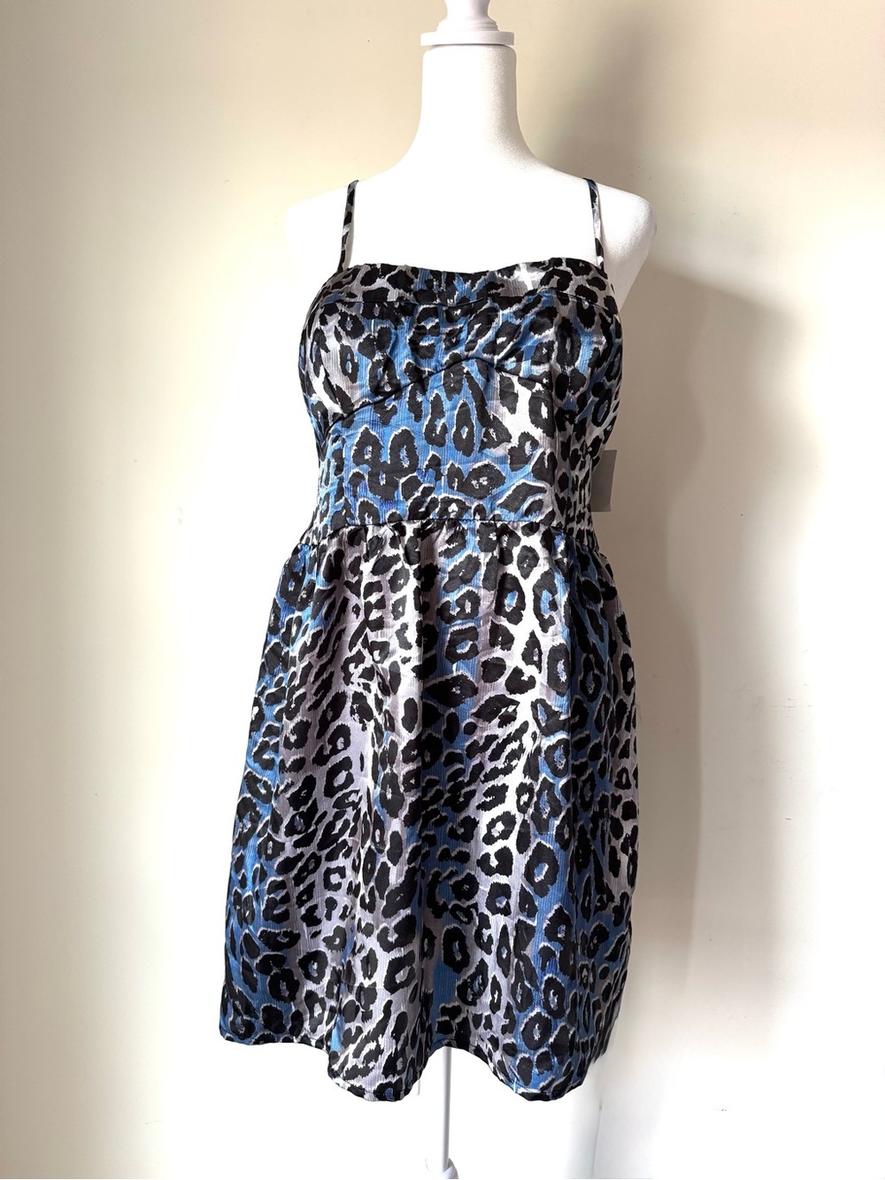 Vintage As U Wish Leopard Satin Babydoll Dress NWT